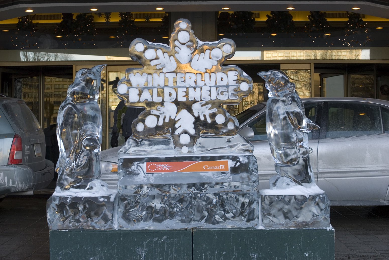 A special ice sculpture celebrating Winterlude Ottawa